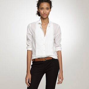 J crew Tuxedo shirt in Thomas Mason fabric white button down